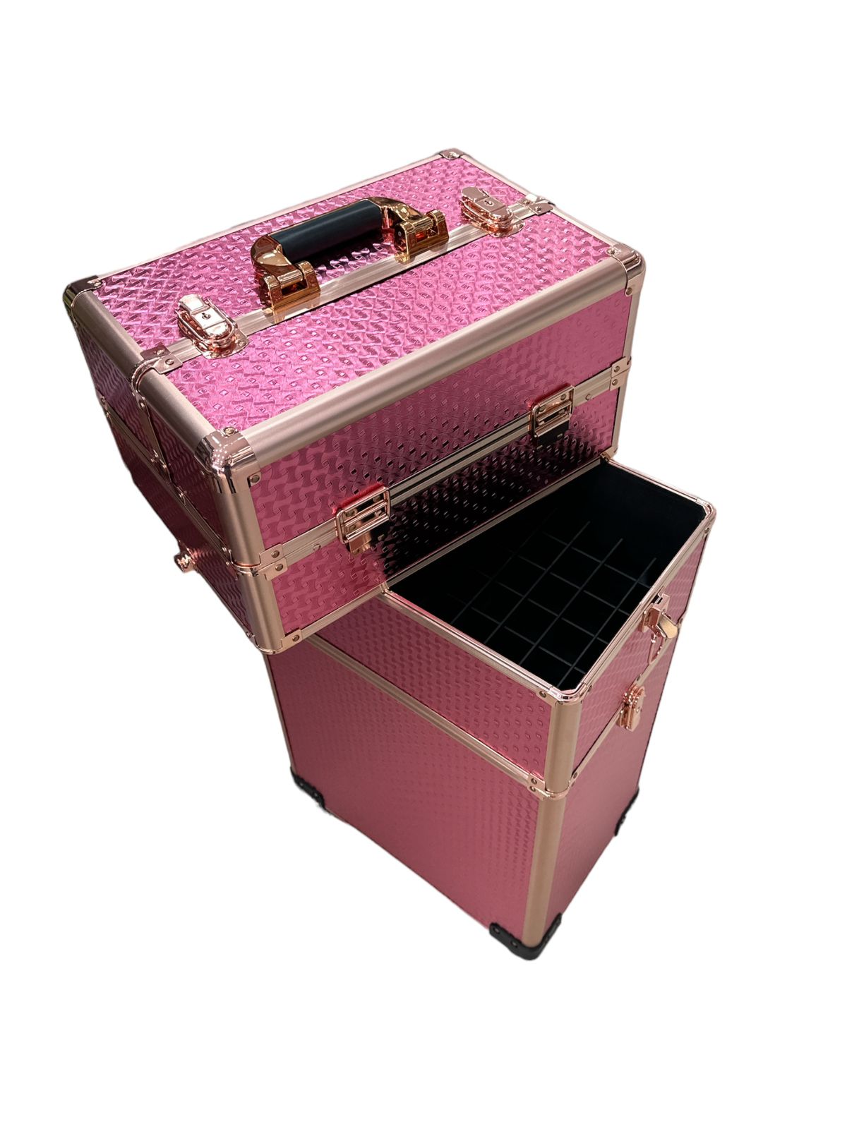 Maleta de Maquillaje Manicura Profesional Rosa Bronce