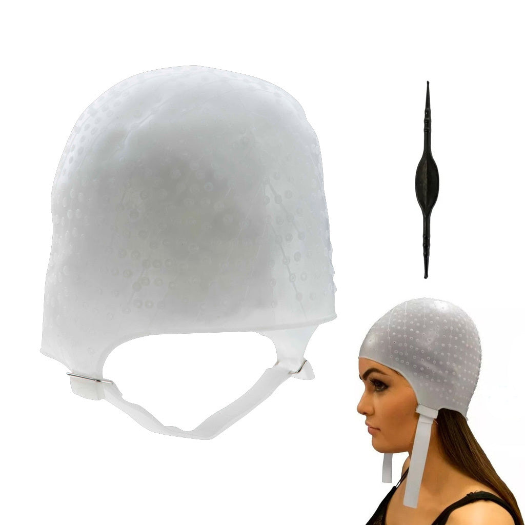 Gorro de Silicona Para Mechas Profesional Con Aguja de Gancho
