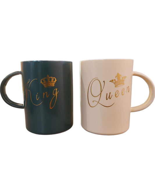 Juego De Tazas Con Base Decorativa King & Queen