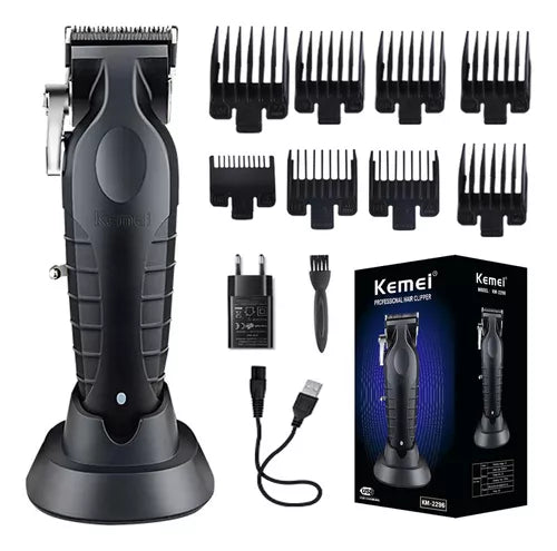 Cortadora De Pelo Eléctrica Kemei Km-2296 Color Negro