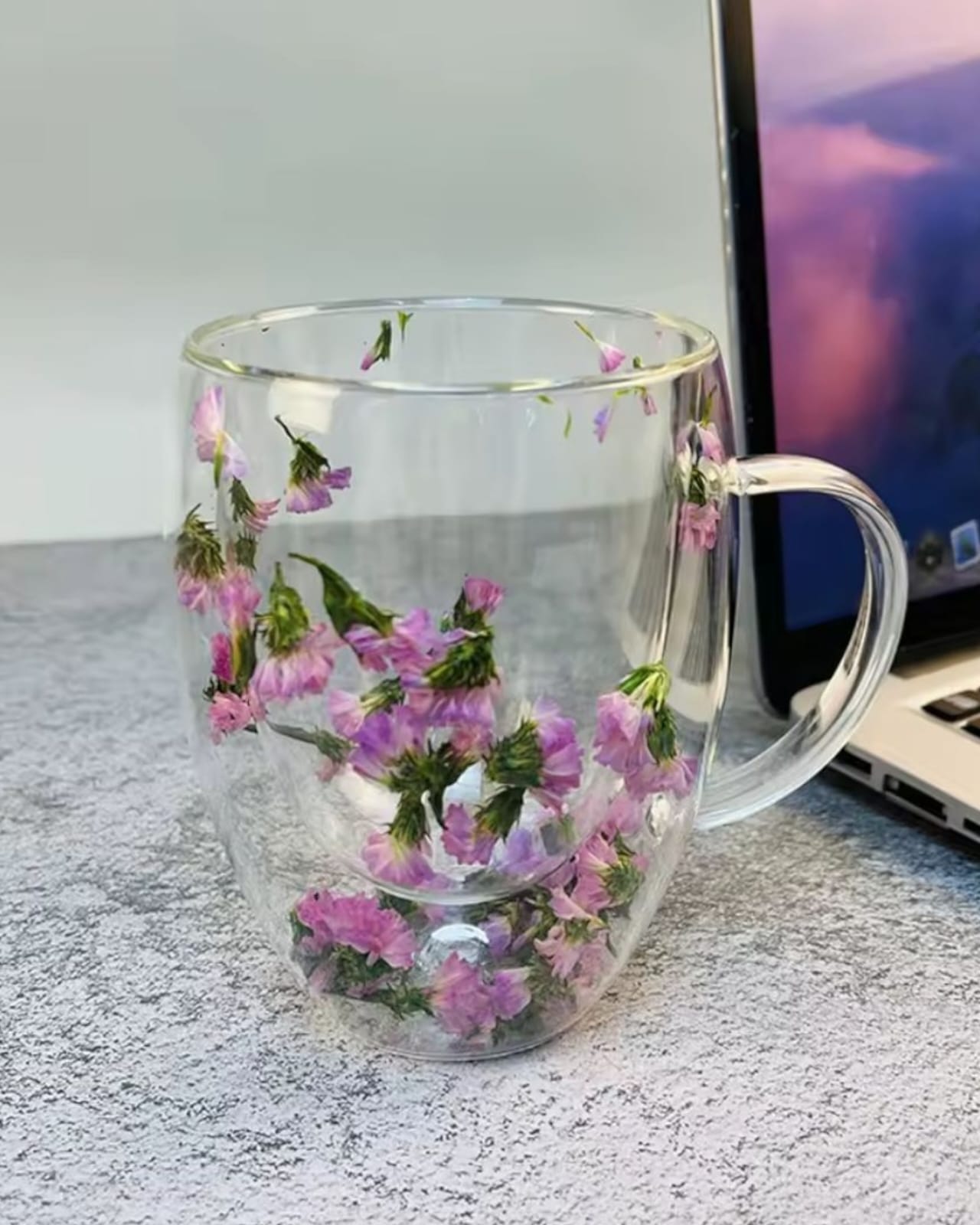 Taza Para Café o Té Doble Fondo Diseño Flores