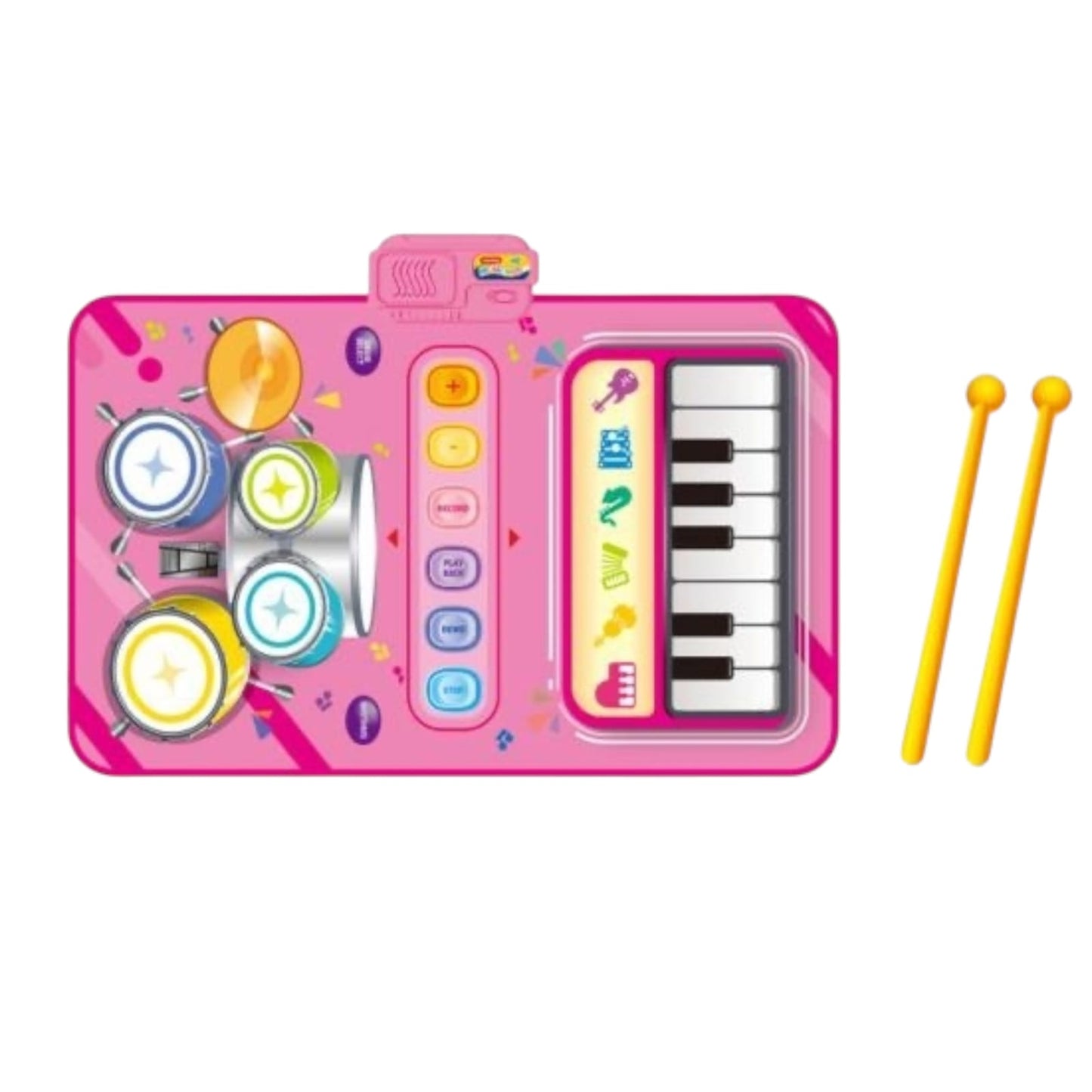 Alfombra De Batería De Piano Musical 2 En 1 Para Niña ROSA