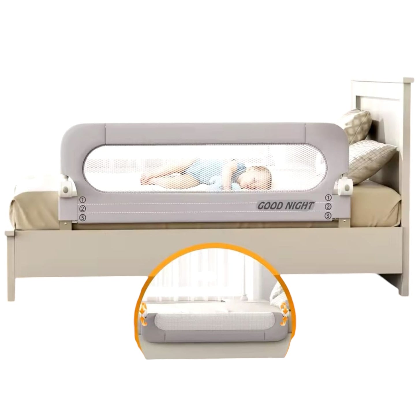 Baranda De Cama Seguridad Para Bebe Plegable 2 Metros
