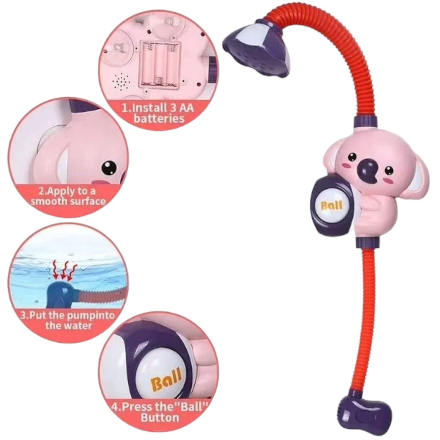 Regadera De Baño Para Bebe Juguete Ducha Tina ROSA