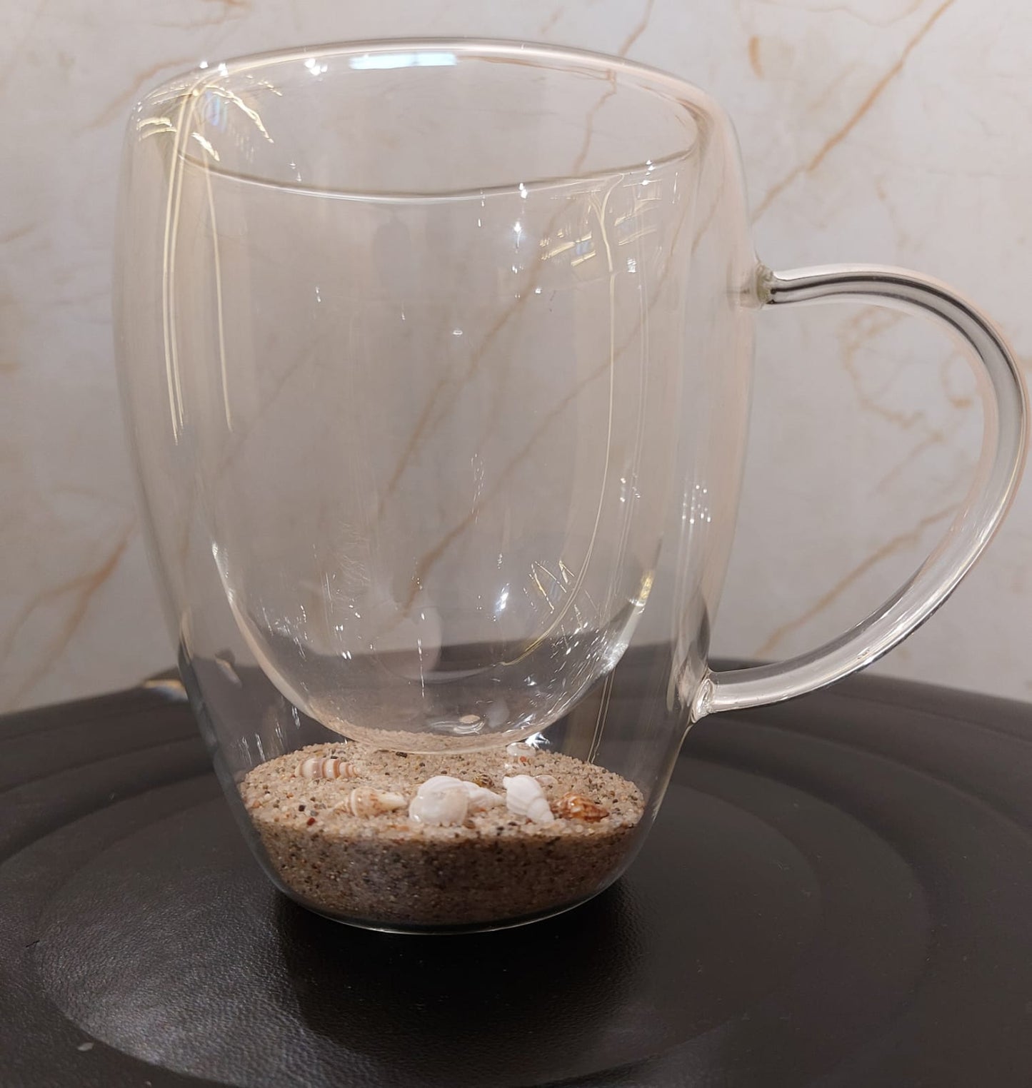 Taza Para Café Té Doble Fondo Diseño Arena del Mar