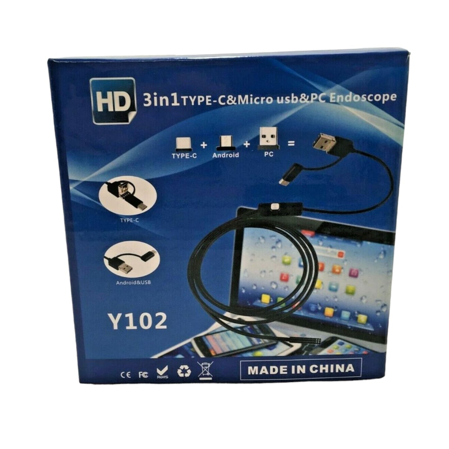 Cámara Endoscopia De 5 Metros 7mm Android 6 Leds 3 En 1