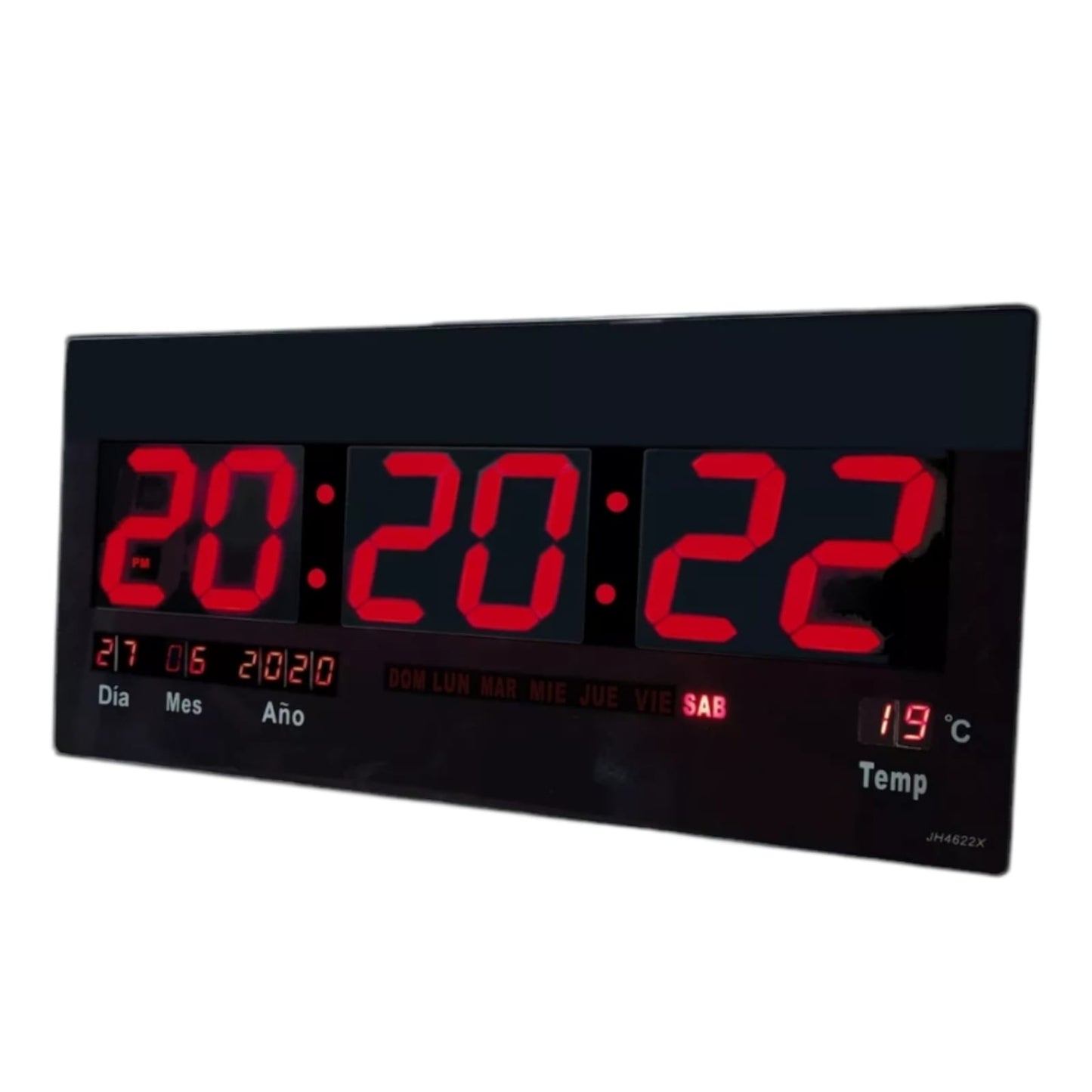 Reloj Digital De Pared Con Pantalla Led Modelo 3615 Estructura Negro