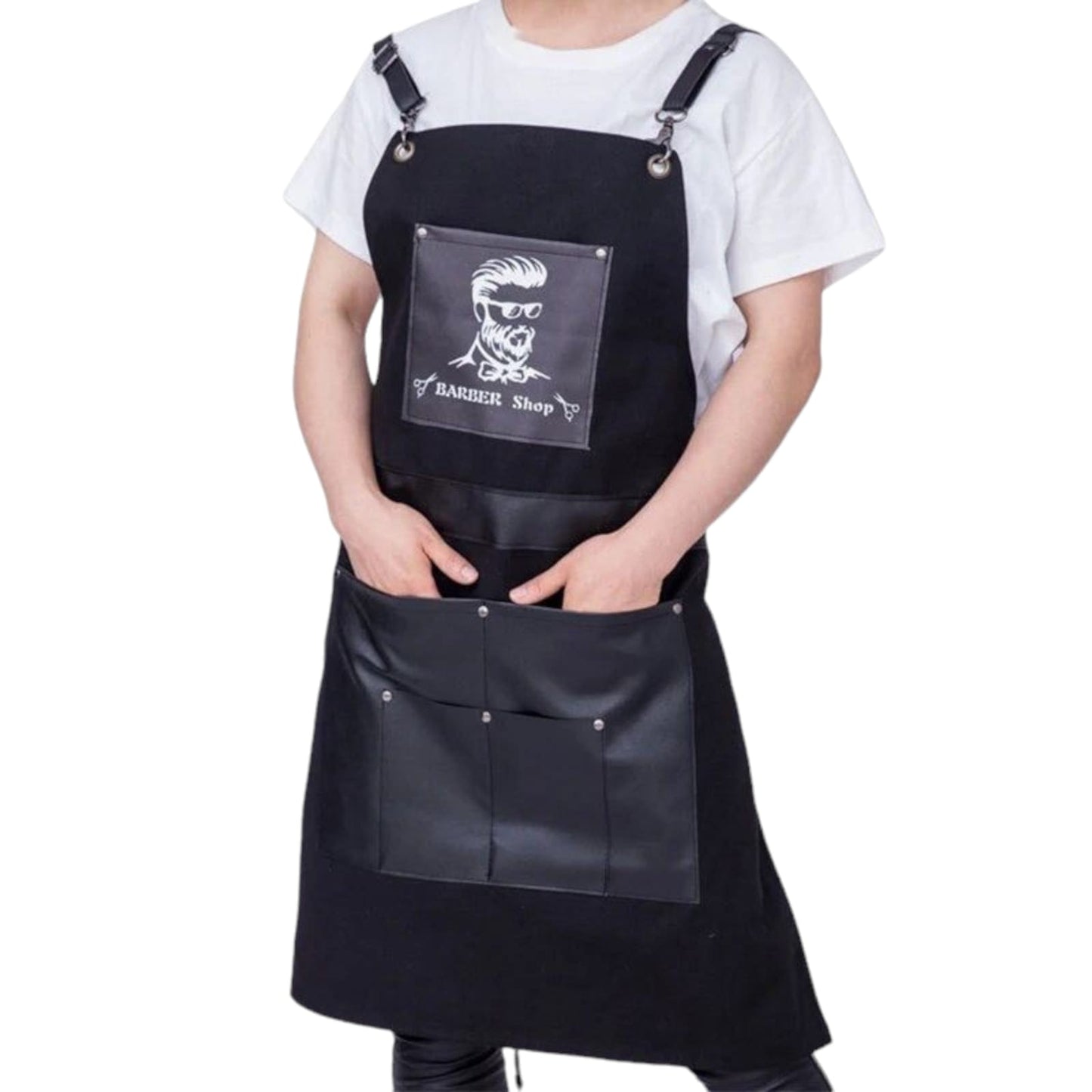 Delantal O Pechera Para Peluquero Barbero, Multiuso Negro