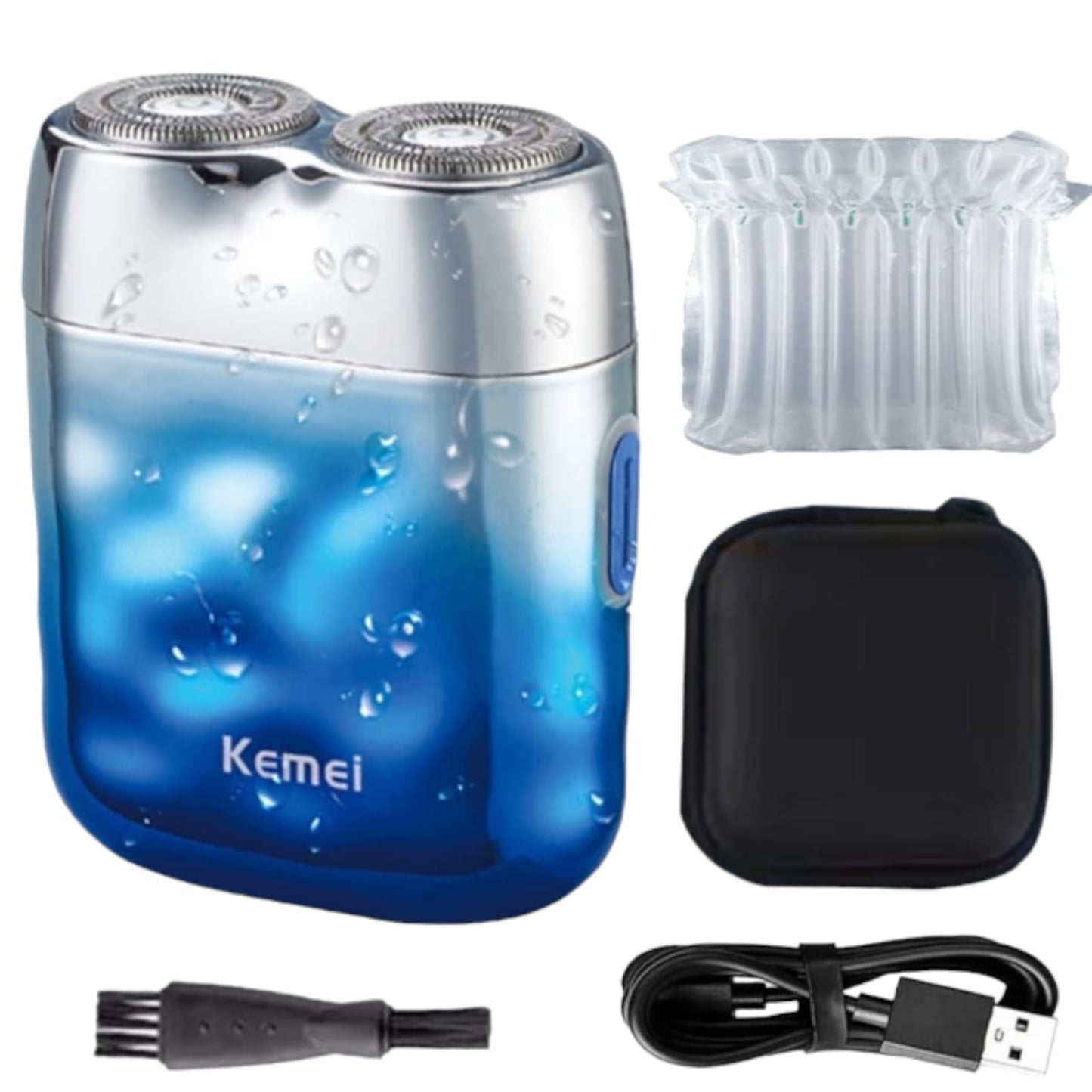 Afeitadora Recargable Kemei KM-C30 Aguamarina