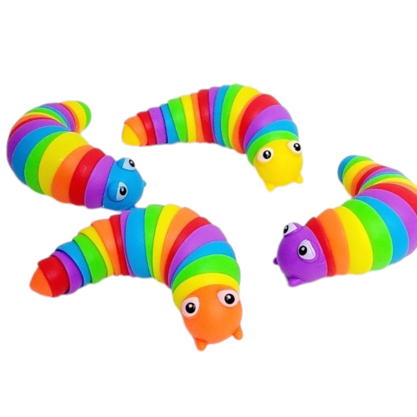 Juguete Antiestrés Gusano - Oruga De Colores Ultra Suave