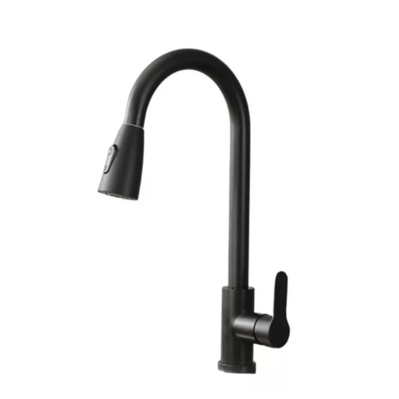 Llave Monomando Grifo Cocina Extensión Flexible NEGRO