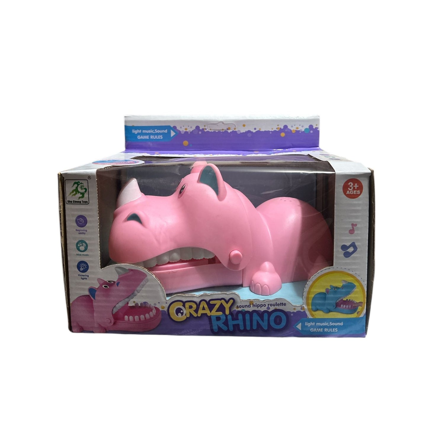 Juguete Rinoceronte Dentista Clásico Muerde Dedo A PILAS