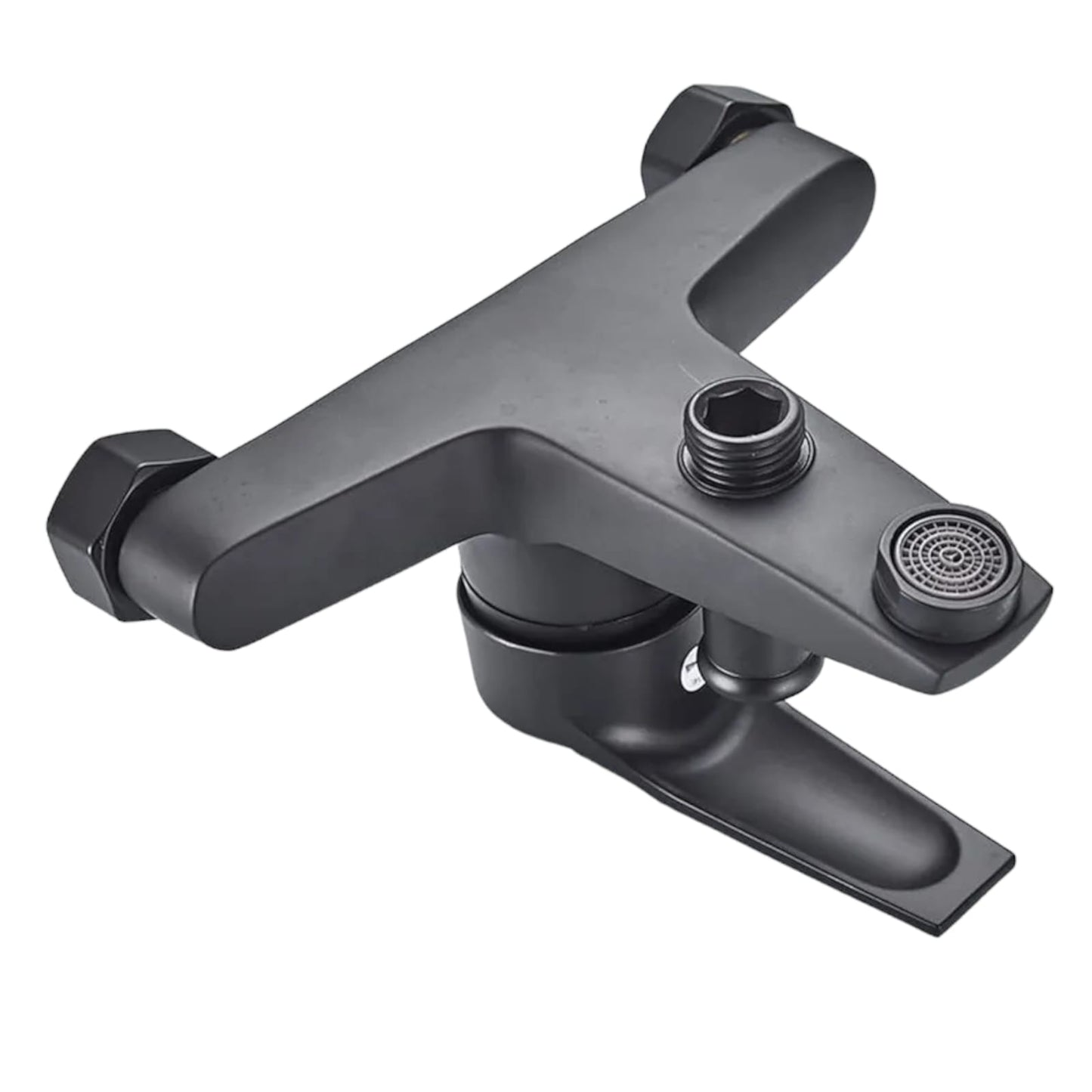 Llave Monomando Grifo Para Tina Ducha Negro Cuadrado