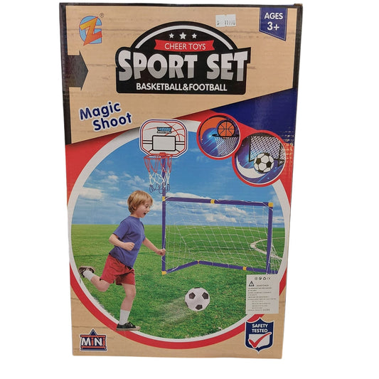 Portería De Futbol 2 En 1 Canasta De Basquetbol Juego