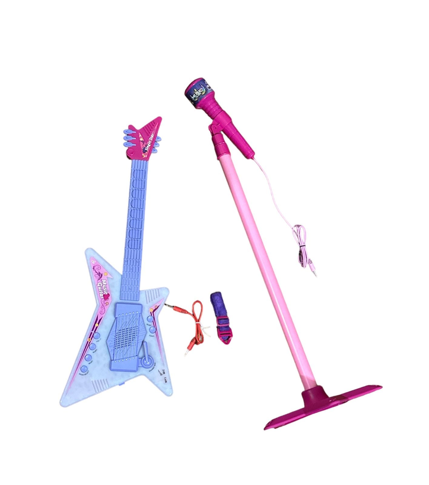 Guitarra Musical Con Micrófono Mini Estrellas