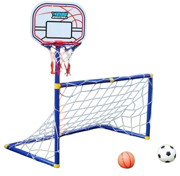 Cancha De Fútbol Portería Para Niños 2en1 Aro De Basketball
