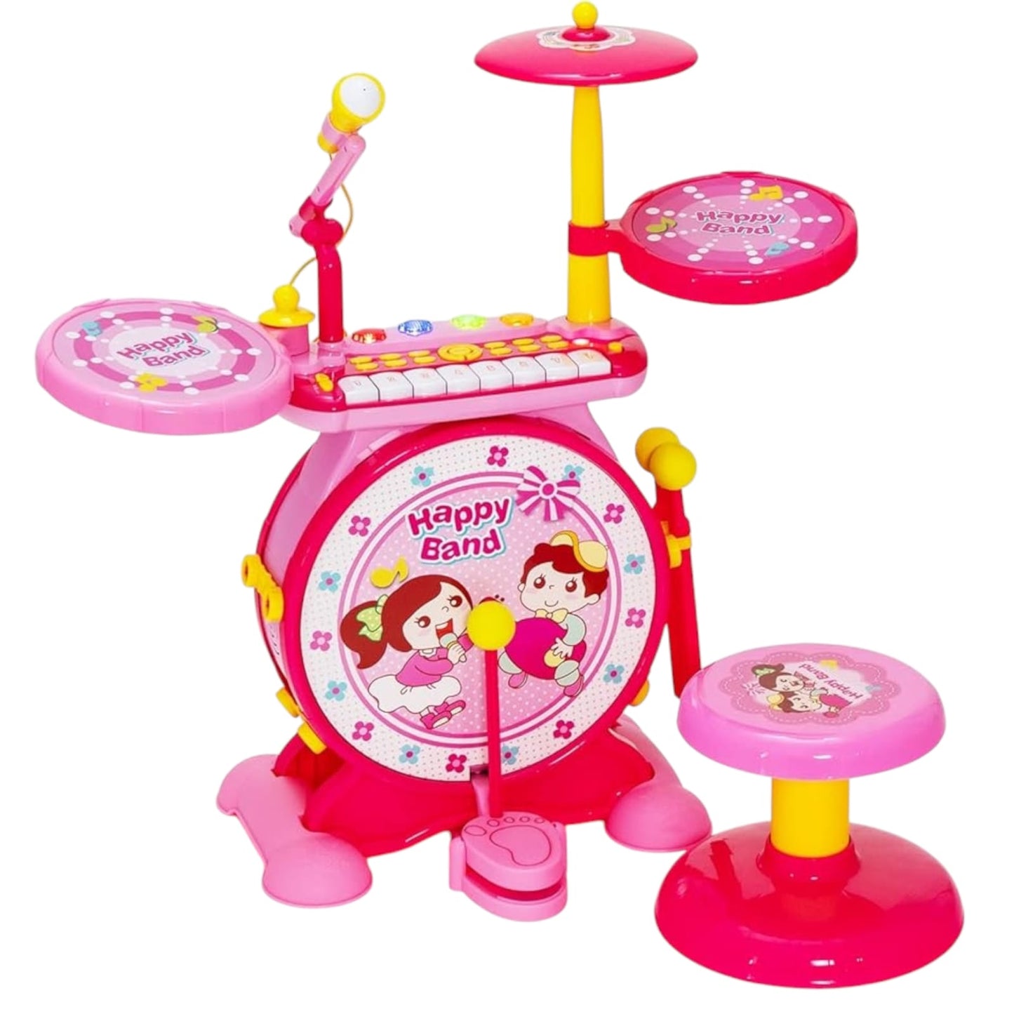 Juguete Batería Musical Micrófono Luces Y Sonido Bebes Niños