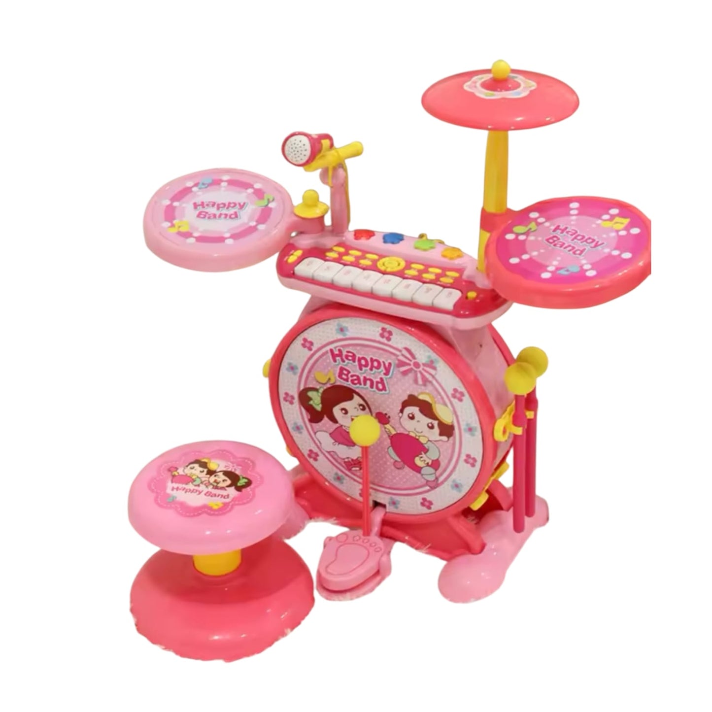 Juguete Batería Musical Micrófono Luces Y Sonido Bebes Niños