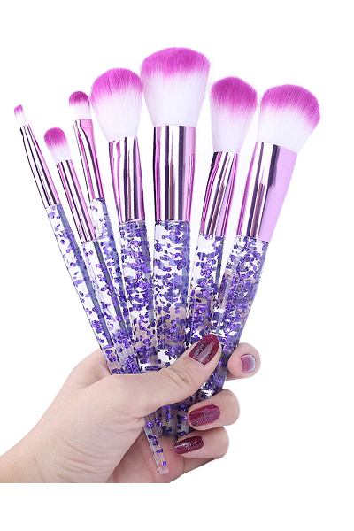 Set de 10 Brochas de maquillaje con Diseños de Brillos