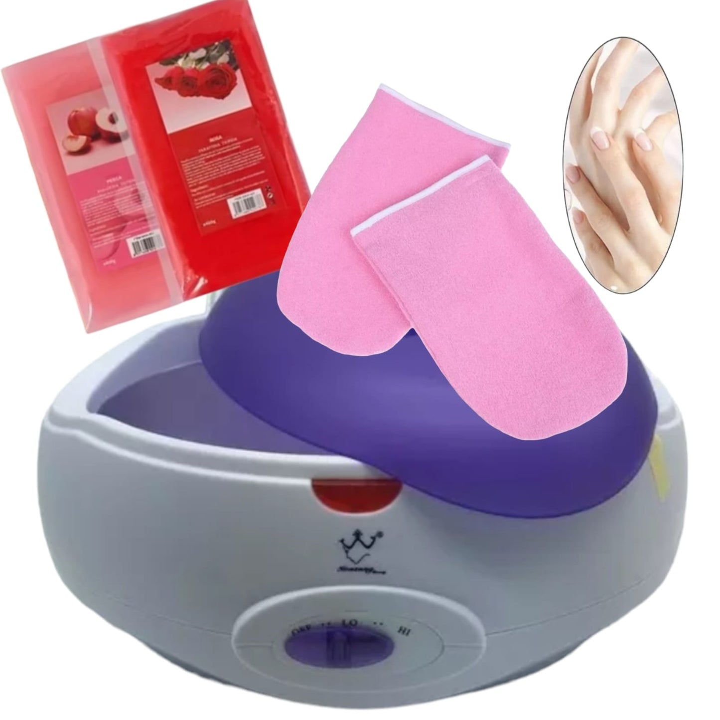 Pack Olla Parafina 3 Kg + 2 Parafinas + 2 Par De Guantes