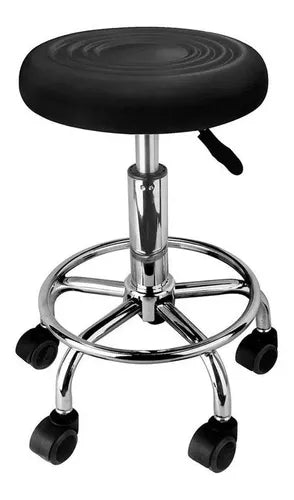 Pisos Taburete Giratorio Cromado con Rueda