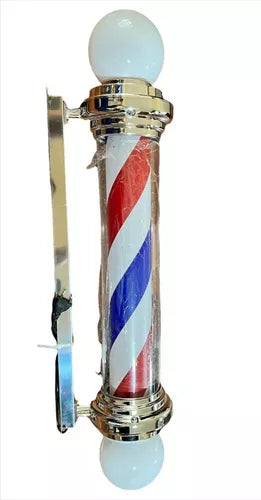 Poler De Barberia y Peluqueria Iluminado 2 Esferas 85 Cm