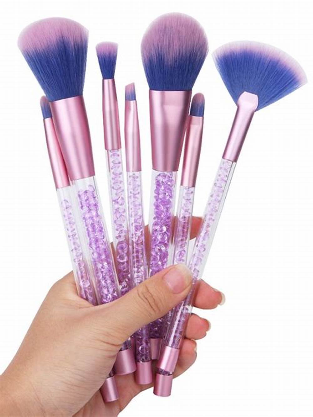 Set de 10 Brochas de maquillaje con Diseños de Brillos
