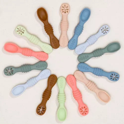 Set de 2 Cucharas de Silicona Para Bebe