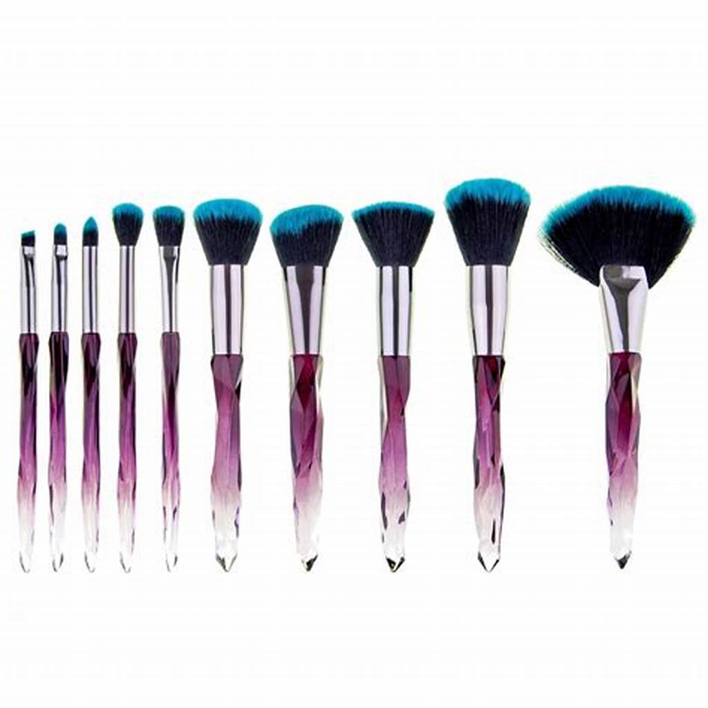 Set de 10 Brochas de maquillaje con Diseños de Brillos