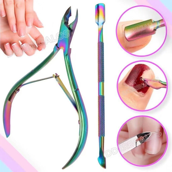 Set De Alicate Corta Cutículas Y Repujadores Tornasol