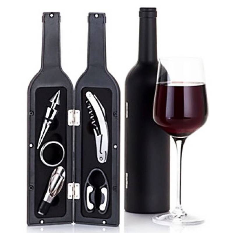 Set De Vino Sacacorchos Con Forma De Botella