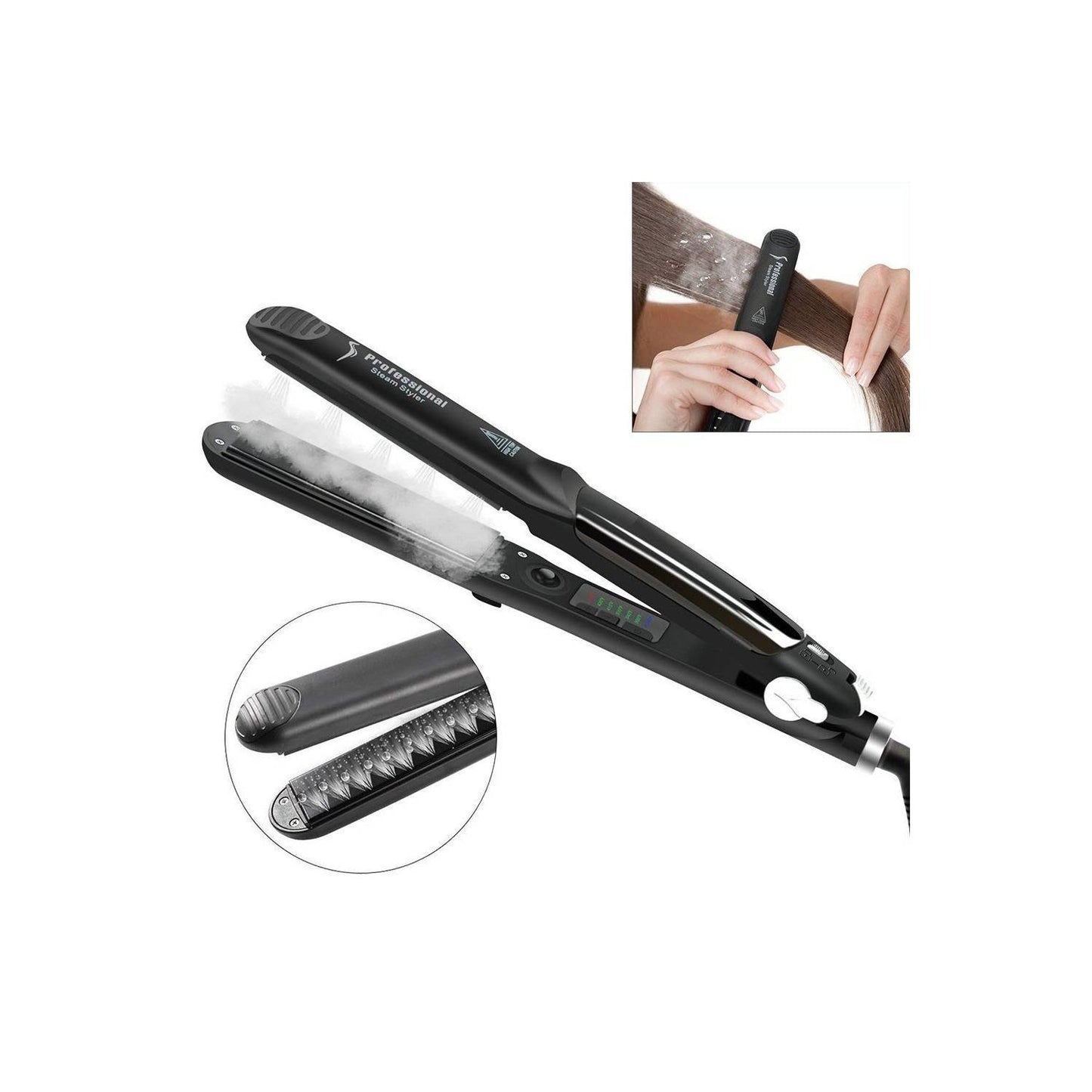 Plancha Para Cabello Alisadora Con Vapor