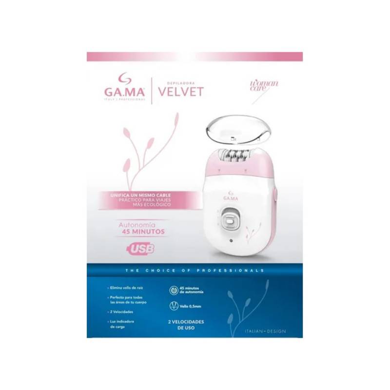 Depiladora GAMA de Pinzas Velvet Blanco y Rosa