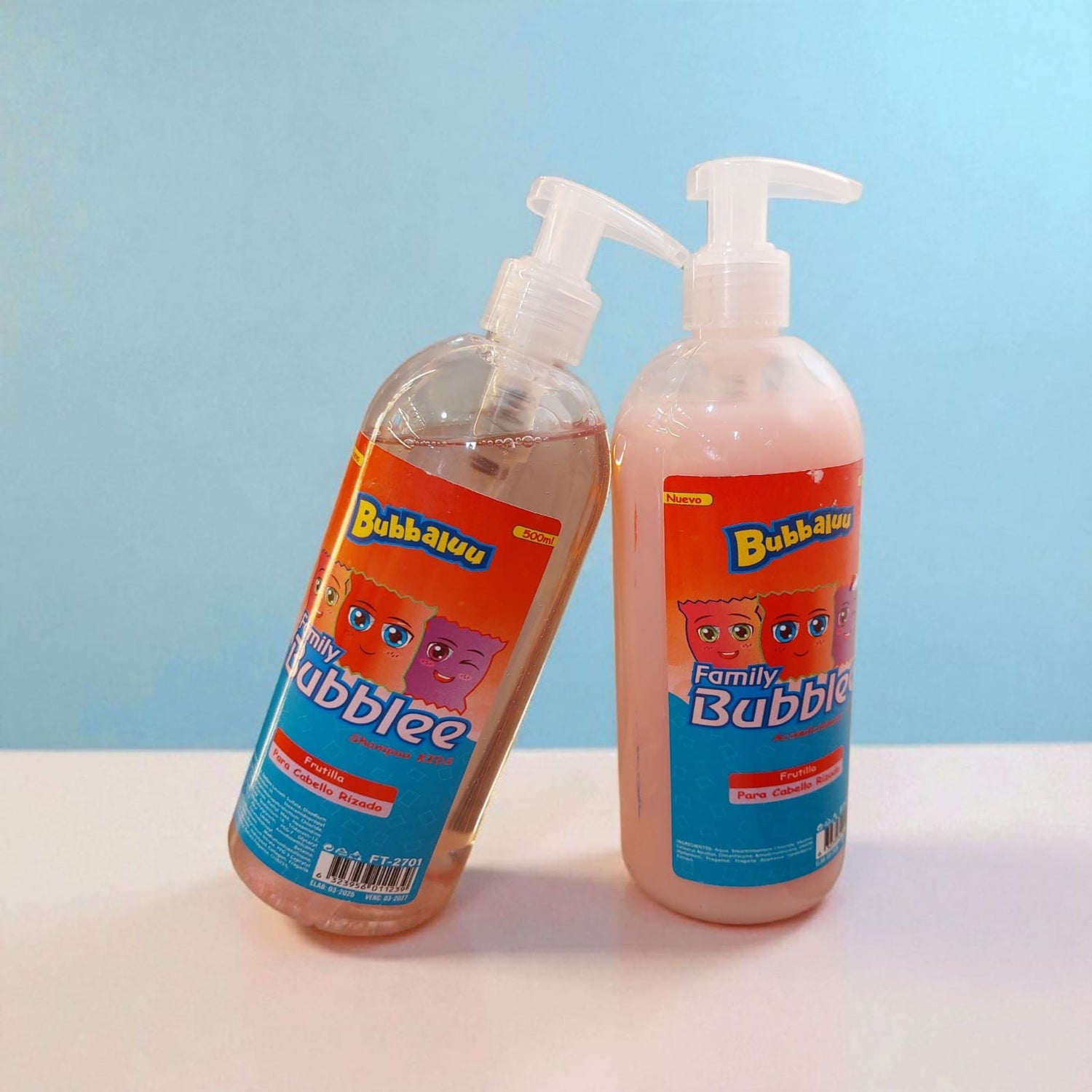 Shampoo y Acondicionador Kids Bubbaluu Frutilla Cabello Rizado - imagen principal