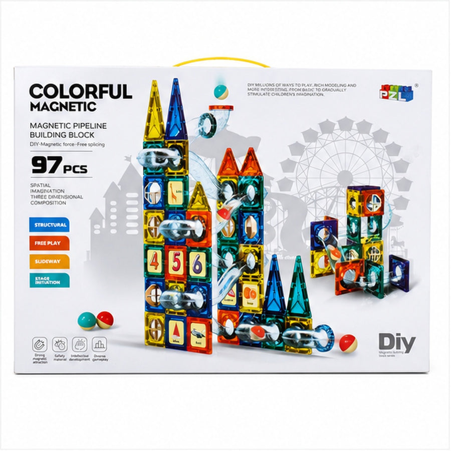 Bloques Magnéticos de Construcción Para Niños Armable de 97pcs