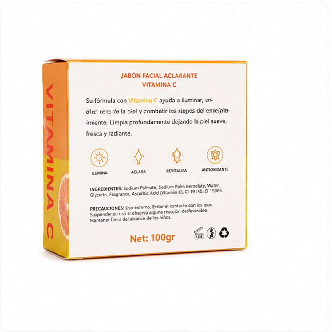Jabón Facial Aclarante Bubbaluu de Vitamina C 100gr