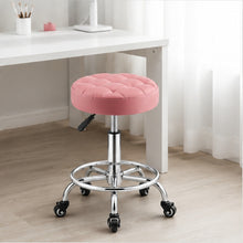 Piso Taburete Color Rosado Con Ruedas
