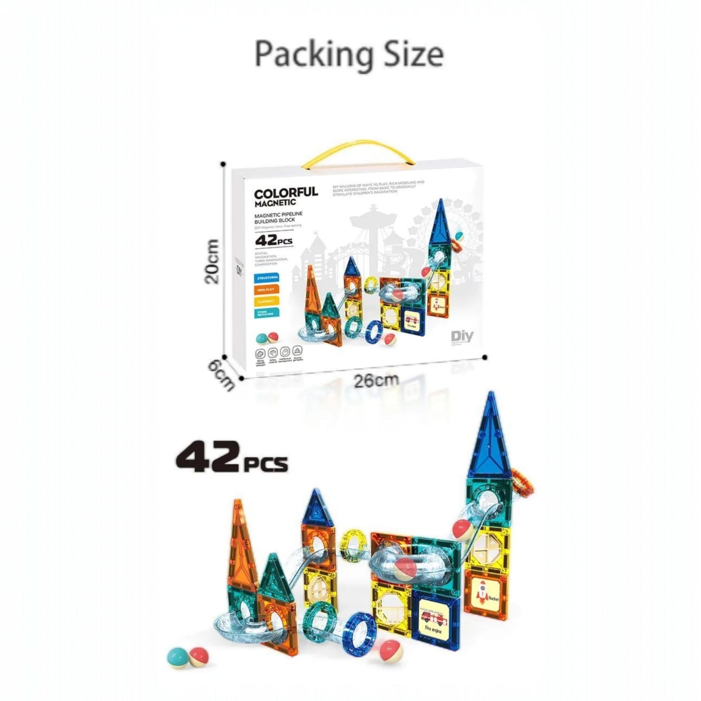 Bloques Magnéticos de Construcción Para Niños Armable de 97pcs