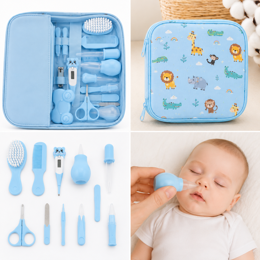 Kit De Cuidado E Higiene Para Bebés Recién Nacidos 13 Piezas Color Celeste - vista 3 del producto