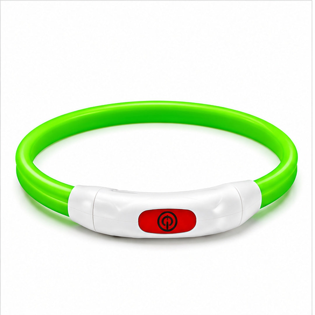 Collar Para Perro Luz Led Luminoso 40 Cm Carga Usb MLV-202516 - variante VERDE