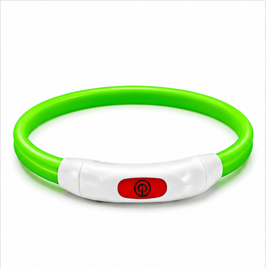 Collar Para Perro Luz Led Luminoso 40 Cm Carga Usb MLV-202516 - variante VERDE
