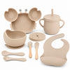 Set de alimentación bebé silicona 10 piezas color Beige