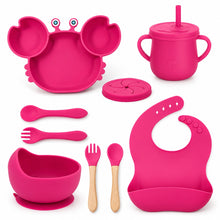 Set de alimentación bebé silicona 10 piezas color Fucsia - imagen principal