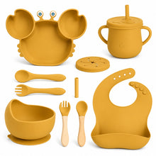 Set de alimentación bebé silicona 10 piezas color Mostaza - detalle del producto