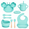 Set de alimentación bebé silicona 10 piezas color Turquesa