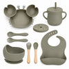 Set de alimentación bebé silicona 10 piezas color Verde Militar