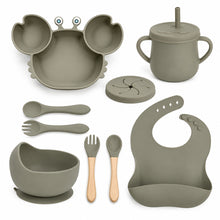 Set de alimentación bebé silicona 10 piezas color Verde Militar - vista 4 del producto