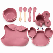 Set de alimentación bebé silicona 10 piezas color Terracota - imagen principal