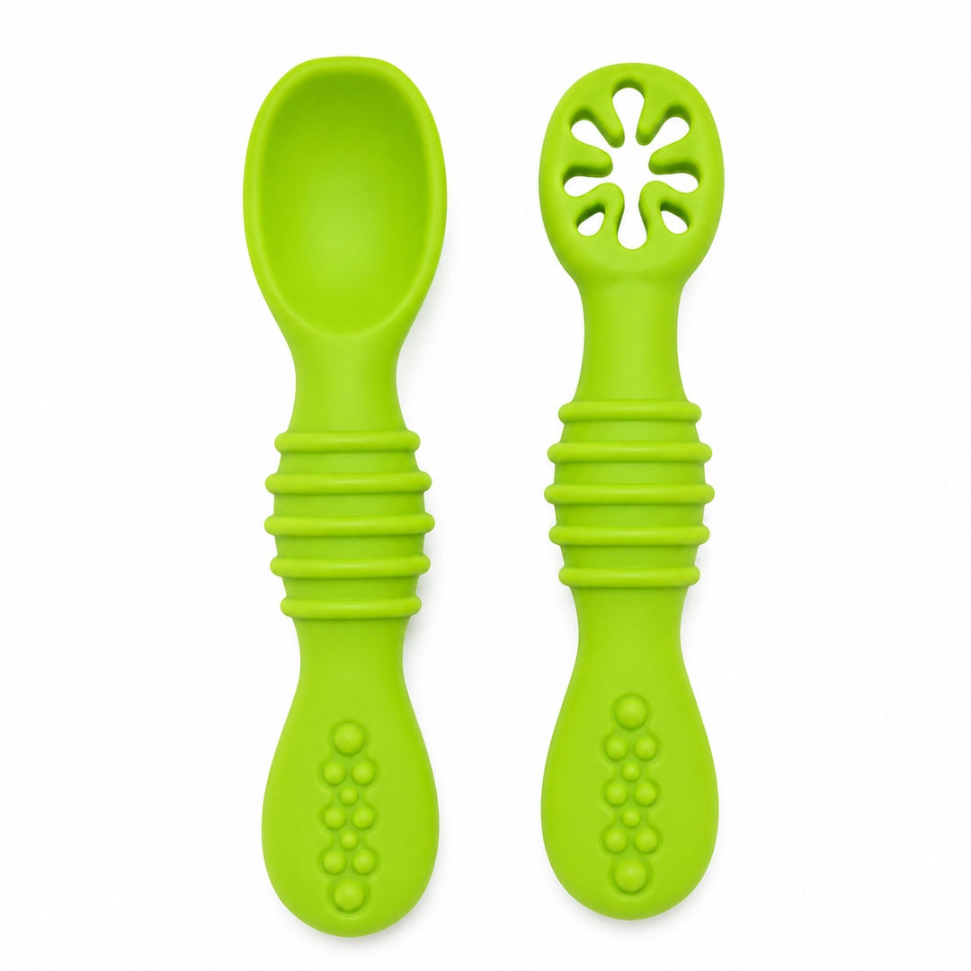 Set de cucharas de silicona para bebé color verde - imagen principal
