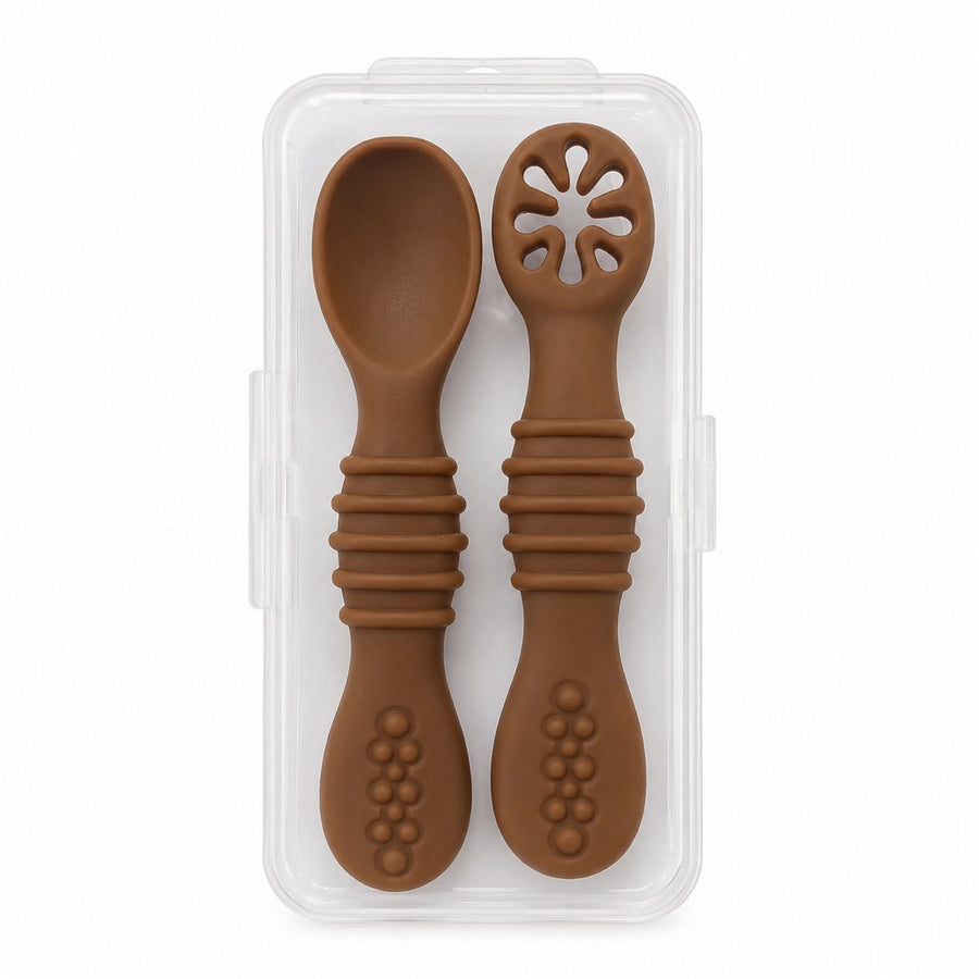 Set de cucharas de silicona para bebé color Marron - imagen principal